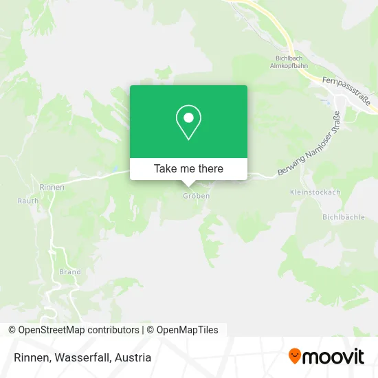 Rinnen, Wasserfall map