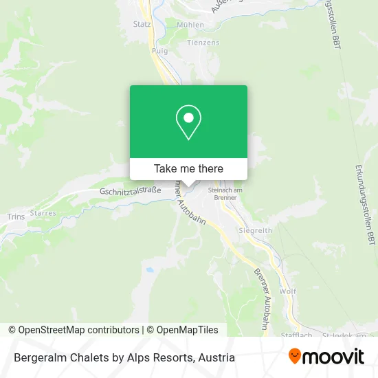 Bergeralm Chalets by Alps Resorts map