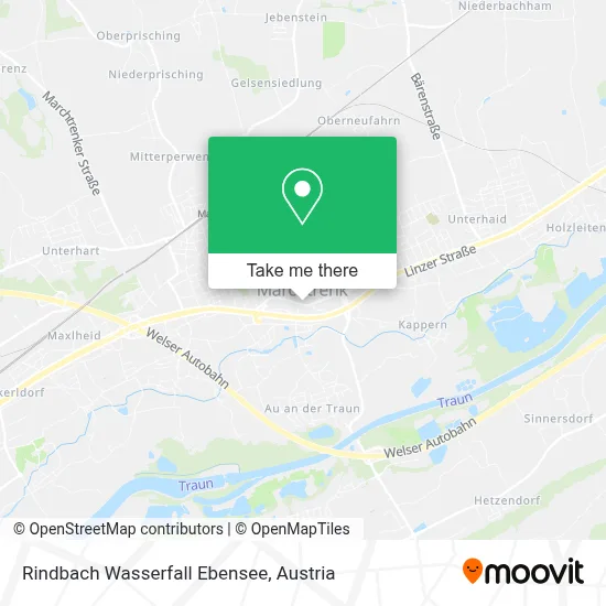 Rindbach Wasserfall Ebensee map