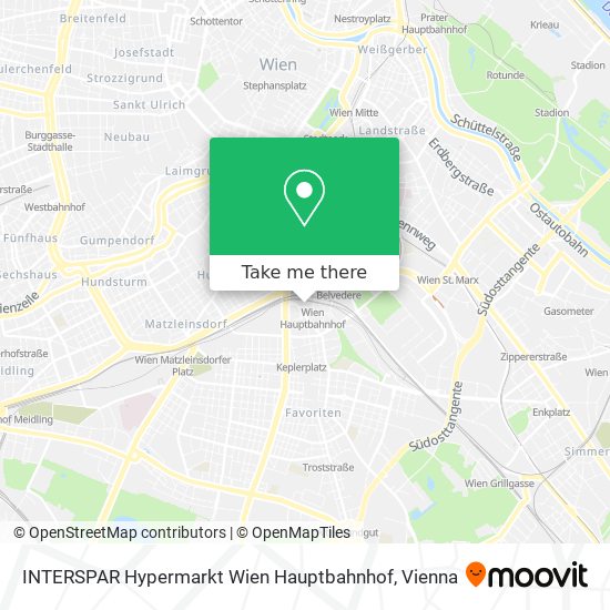INTERSPAR Hypermarkt Wien Hauptbahnhof map