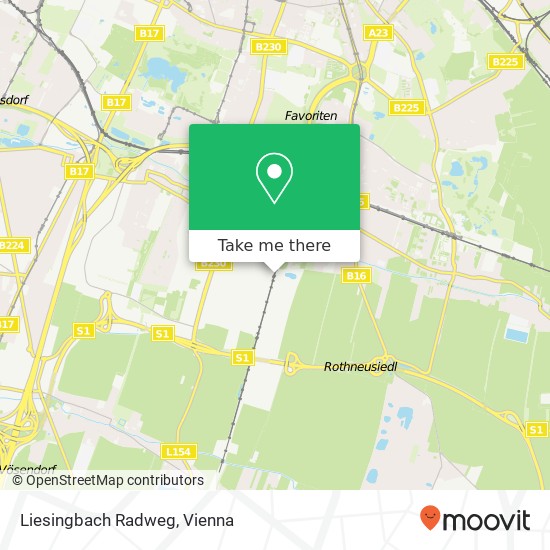 Liesingbach Radweg map