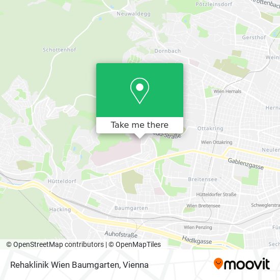 Rehaklinik Wien Baumgarten map
