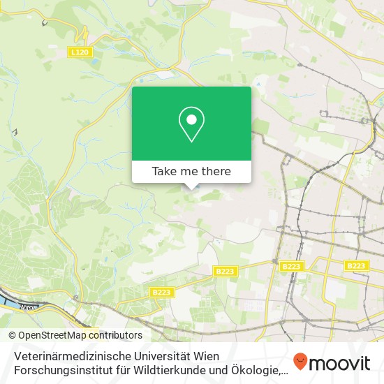 Veterinärmedizinische Universität Wien Forschungsinstitut für Wildtierkunde und Ökologie map