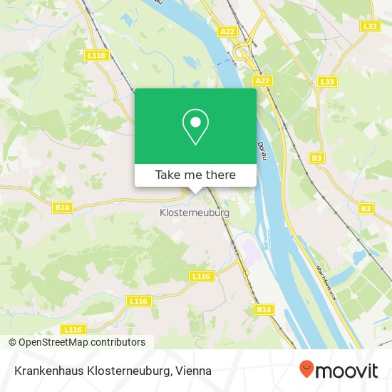 Krankenhaus Klosterneuburg map