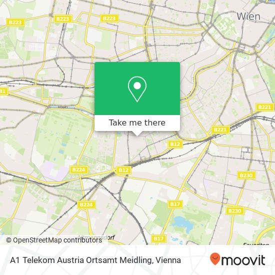 A1 Telekom Austria Ortsamt Meidling map