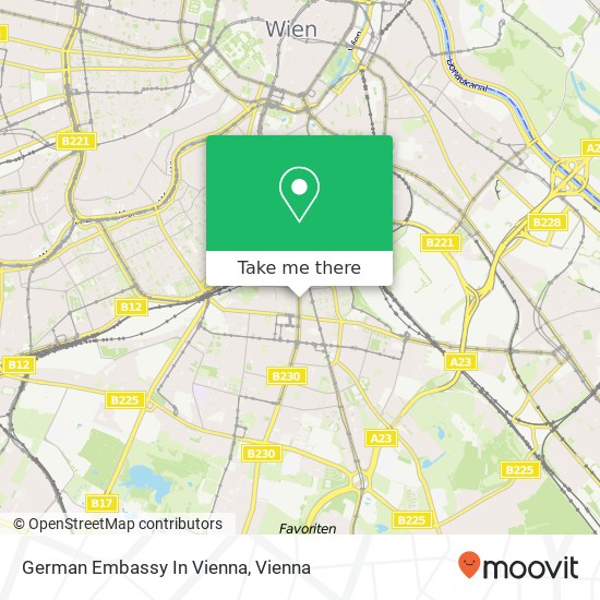 German Embassy In Vienna map