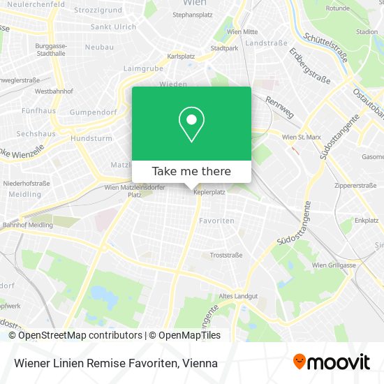 Wiener Linien Remise Favoriten map