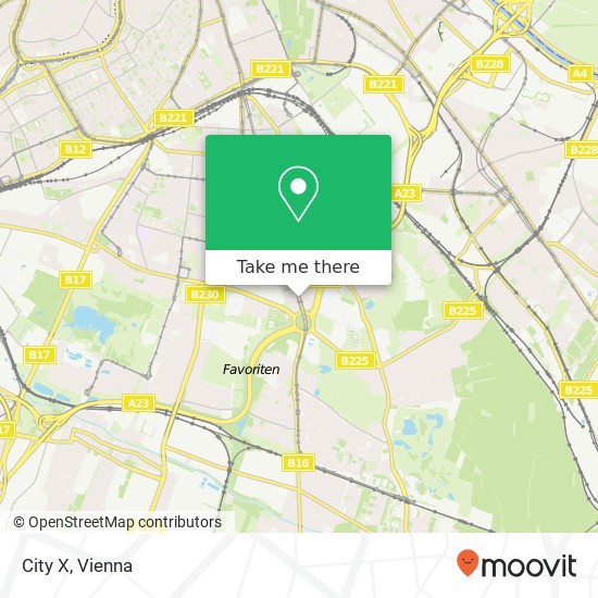 City X, Favoritenstraße 213 1100 Wien map