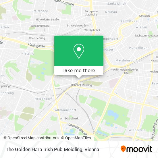 The Golden Harp Irish Pub Meidling map