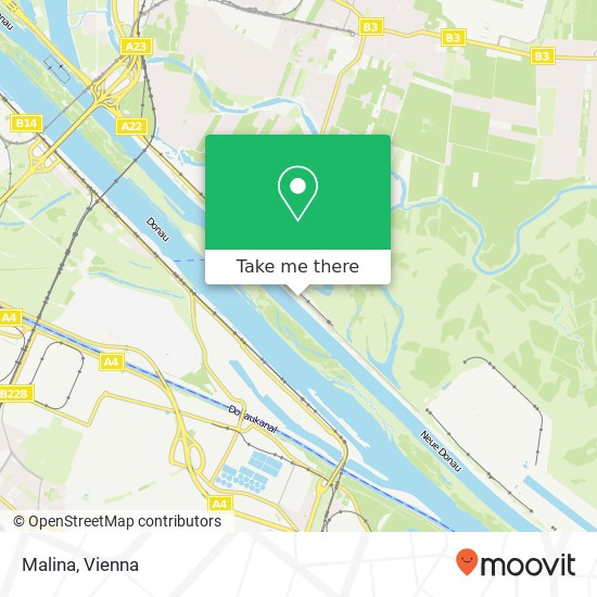 Malina, Donau-Radweg 1220 Wien map