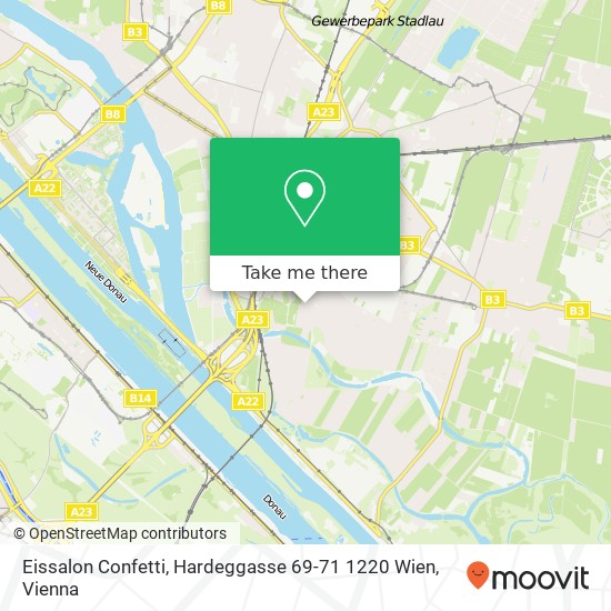 Eissalon Confetti, Hardeggasse 69-71 1220 Wien map
