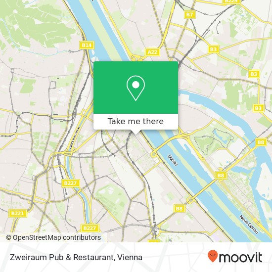 Zweiraum Pub & Restaurant, Hellwagstraße 1200 Wien map