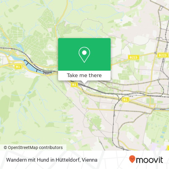 Wandern mit Hund in Hütteldorf map