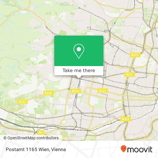 Postamt 1165 Wien map