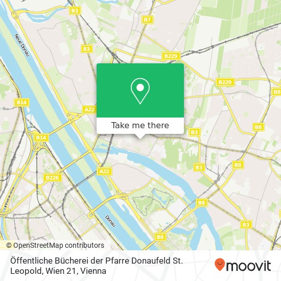 Öffentliche Bücherei der Pfarre Donaufeld St. Leopold, Wien 21 map