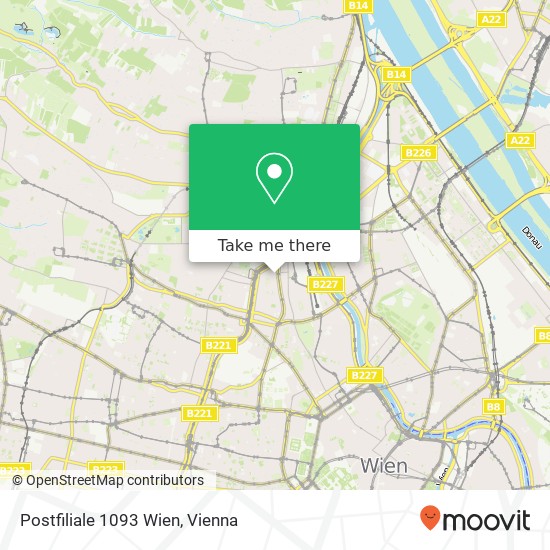 Postfiliale 1093 Wien map