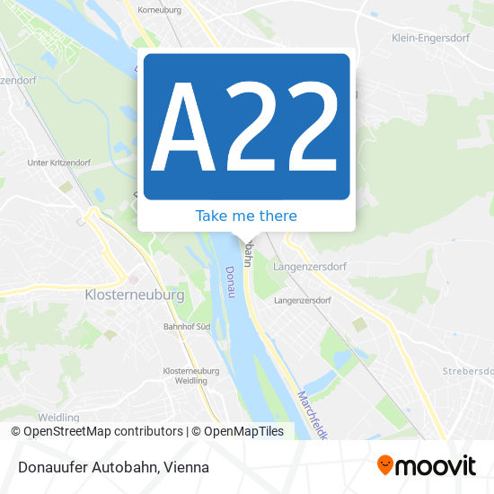 Donauufer Autobahn map