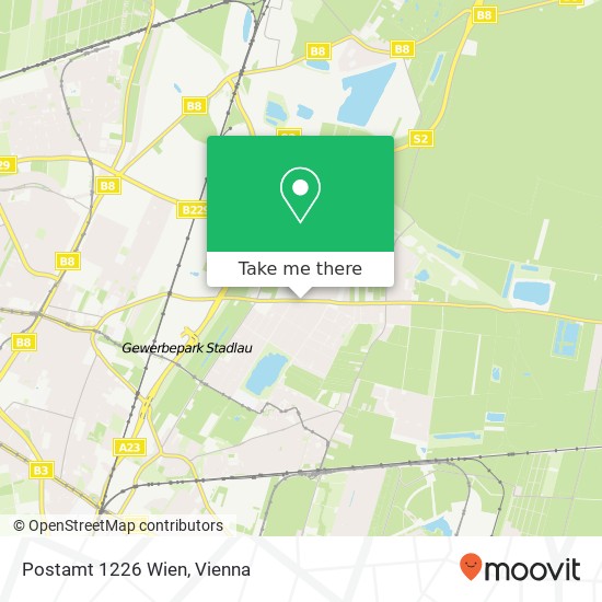 Postamt 1226 Wien map