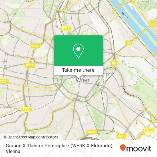 Garage X Theater Petersplatz (WERK X-Eldorado) map