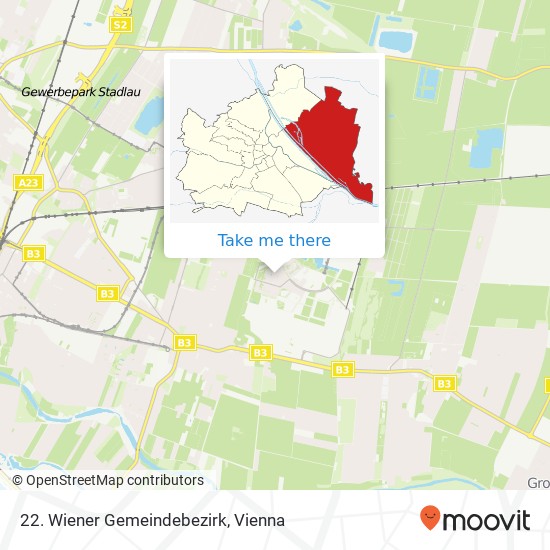 22. Wiener Gemeindebezirk map
