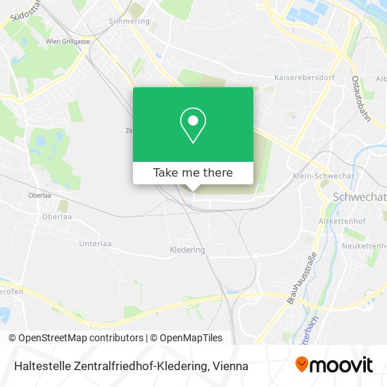 Haltestelle Zentralfriedhof-Kledering map
