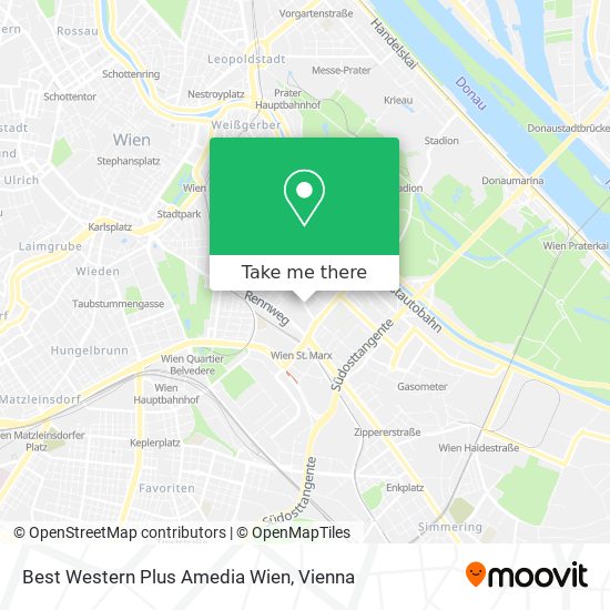 Best Western Plus Amedia Wien map
