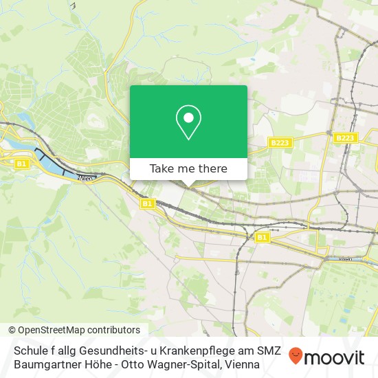 Schule f allg Gesundheits- u Krankenpflege am SMZ Baumgartner Höhe - Otto Wagner-Spital map