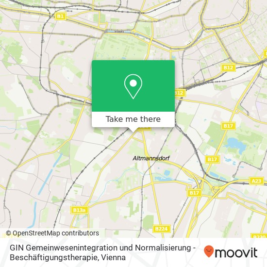 GIN Gemeinwesenintegration und Normalisierung - Beschäftigungstherapie map