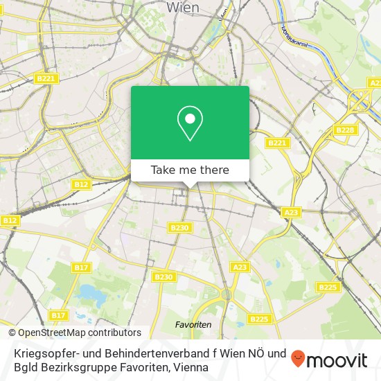Kriegsopfer- und Behindertenverband f Wien NÖ und Bgld Bezirksgruppe Favoriten map