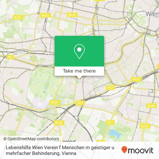 Lebenshilfe Wien Verein f Menschen m geistiger u mehrfacher Behinderung map