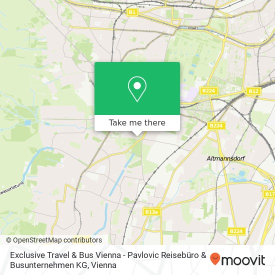 Exclusive Travel & Bus Vienna - Pavlovic Reisebüro & Busunternehmen KG map