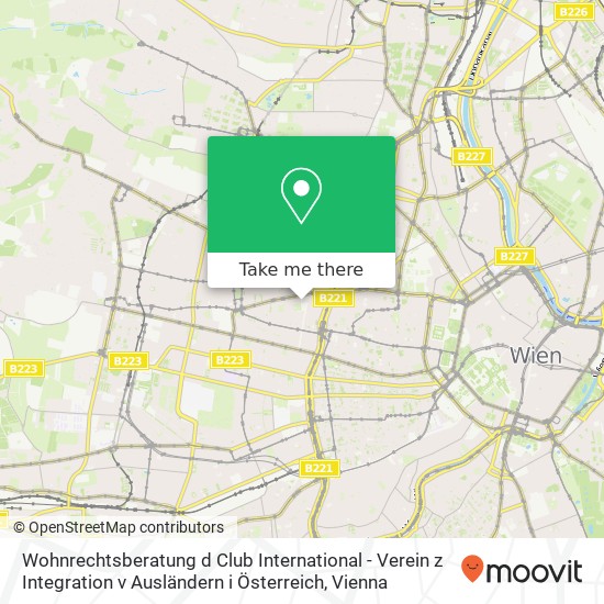 Wohnrechtsberatung d Club International - Verein z Integration v Ausländern i Österreich map