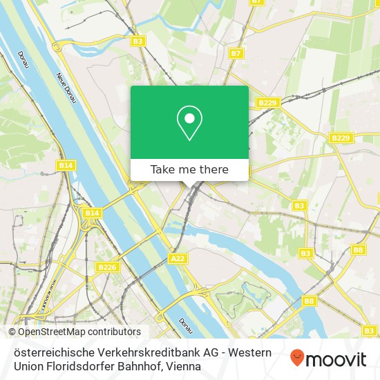 österreichische Verkehrskreditbank AG - Western Union Floridsdorfer Bahnhof map