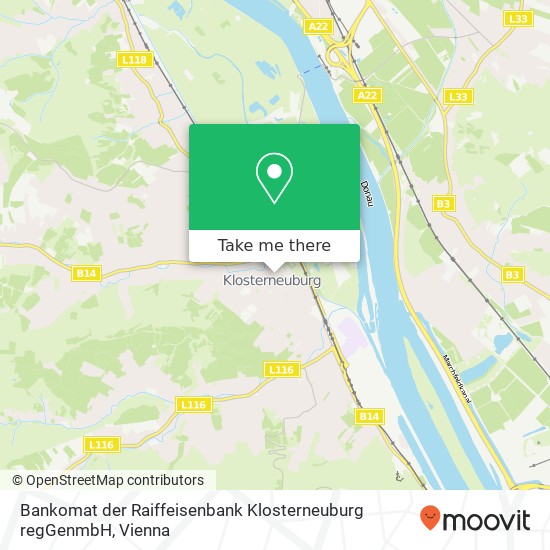 Bankomat der Raiffeisenbank Klosterneuburg regGenmbH map