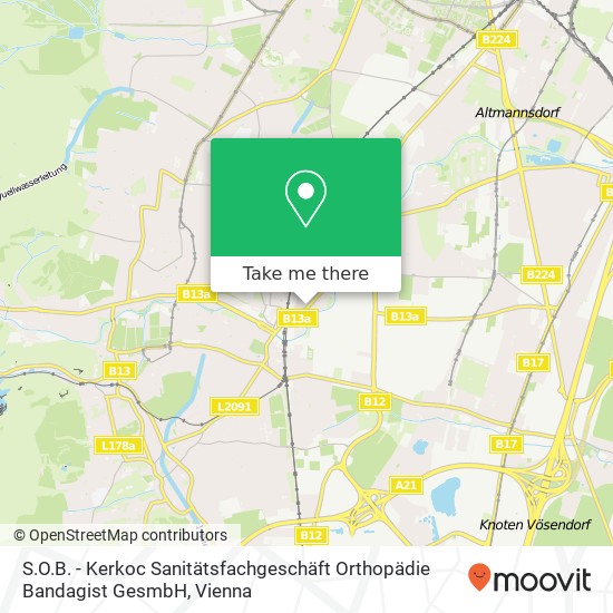 S.O.B. - Kerkoc Sanitätsfachgeschäft Orthopädie Bandagist GesmbH map