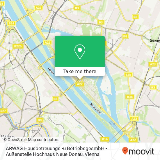 ARWAG Hausbetreuungs -u BetriebsgesmbH - Außenstelle Hochhaus Neue Donau map