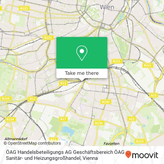 ÖAG Handelsbeteiligungs AG Geschäftsbereich ÖAG Sanitär- und Heizungsgroßhandel map