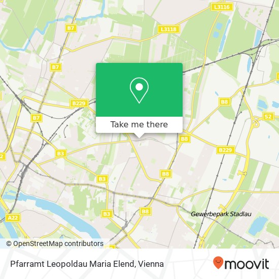 Pfarramt Leopoldau Maria Elend map
