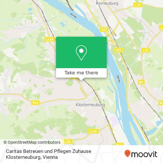Caritas Betreuen und Pflegen Zuhause Klosterneuburg map