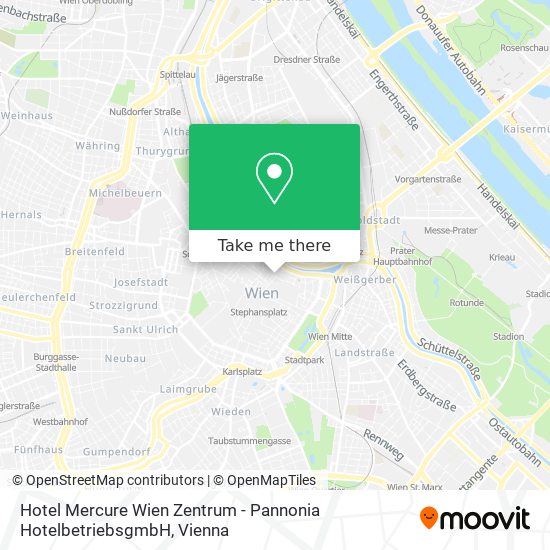 Hotel Mercure Wien Zentrum - Pannonia HotelbetriebsgmbH map