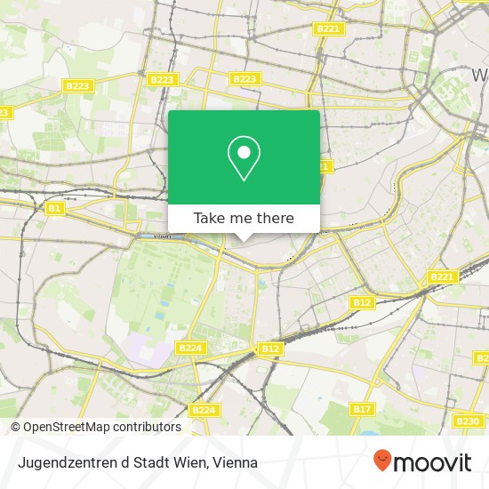 Jugendzentren d Stadt Wien map