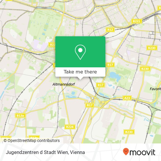Jugendzentren d Stadt Wien map