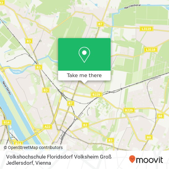 Volkshochschule Floridsdorf Volksheim Groß Jedlersdorf map