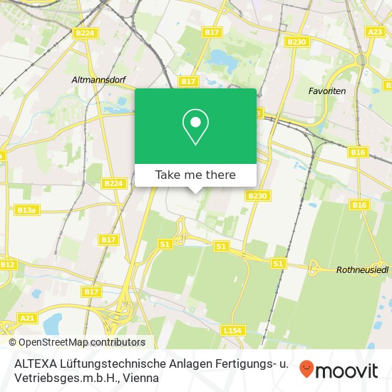 ALTEXA Lüftungstechnische Anlagen Fertigungs- u. Vetriebsges.m.b.H. map