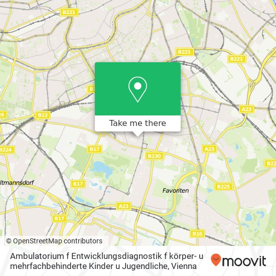 Ambulatorium f Entwicklungsdiagnostik f körper- u mehrfachbehinderte Kinder u Jugendliche map