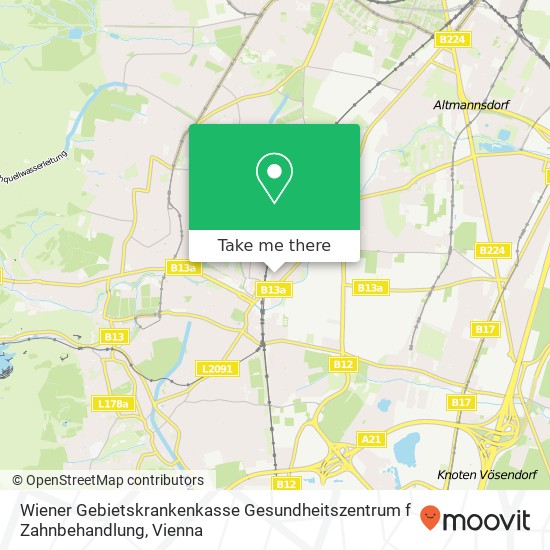 Wiener Gebietskrankenkasse Gesundheitszentrum f Zahnbehandlung map