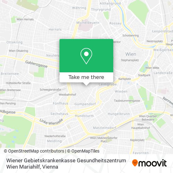 Wiener Gebietskrankenkasse Gesundheitszentrum Wien Mariahilf map