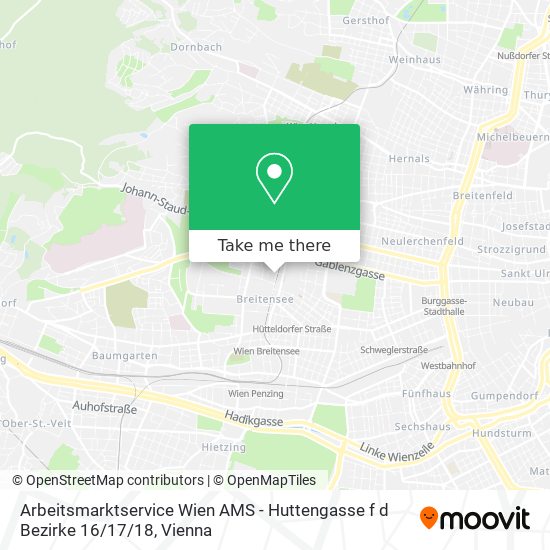 Arbeitsmarktservice Wien AMS - Huttengasse f d Bezirke 16 / 17 / 18 map