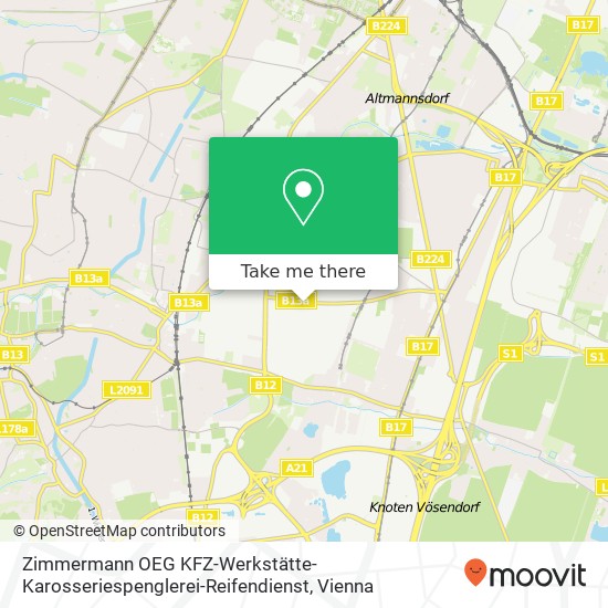 Zimmermann OEG KFZ-Werkstätte-Karosseriespenglerei-Reifendienst map