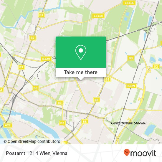 Postamt 1214 Wien map